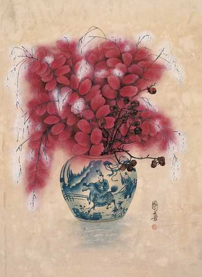 涂国喜 二月花 挂轴